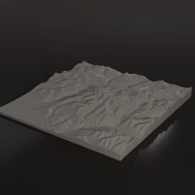 Mô hình địa hình 3D núi Kailash chi tiết tỷ lệ 1:120 000