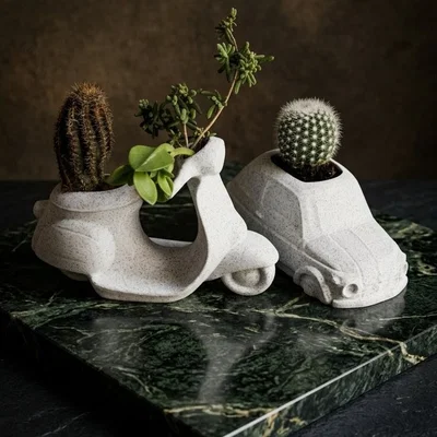 Chậu cây Fiat 500 – Vaso trang trí in 3D độc đáo