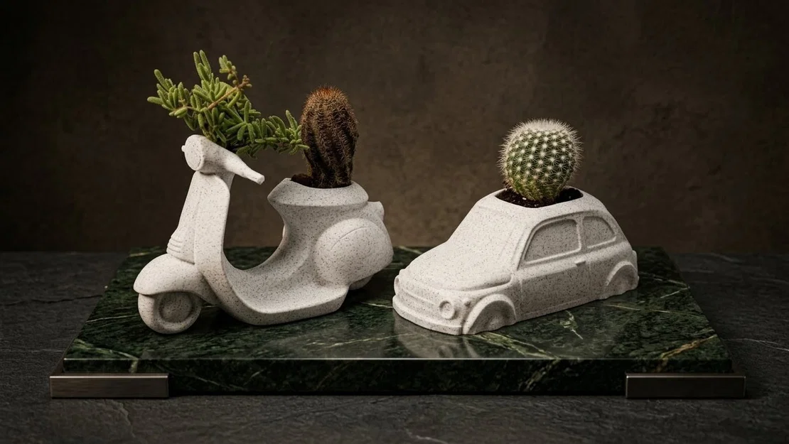 Chậu cây Fiat 500 – Vaso trang trí in 3D độc đáo - Image 5