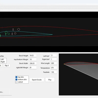 Wing Hot Wire CNC foam cutter & Gcode streamer