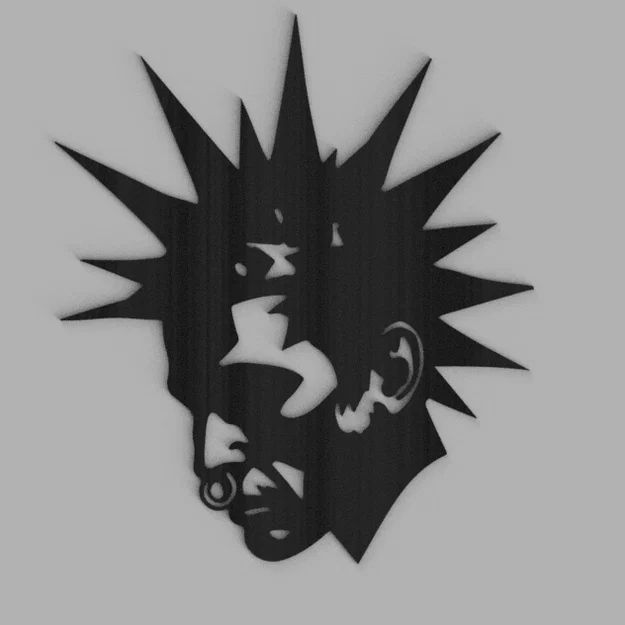 Mẫu Trang Trí Tường Hình Khuôn Mặt Punk Mohawk - Image 1