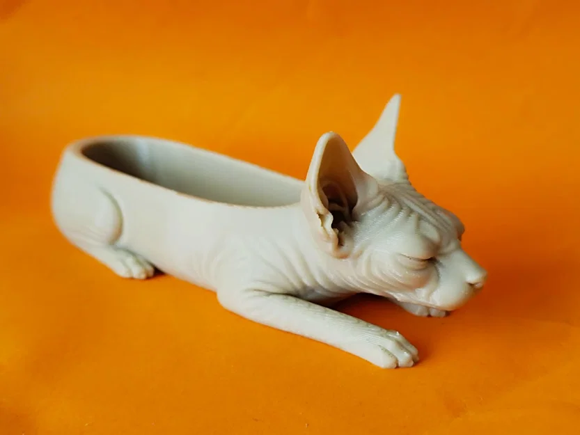 Khay đựng tiền xu trang trí hình mèo Sphynx - Image 1