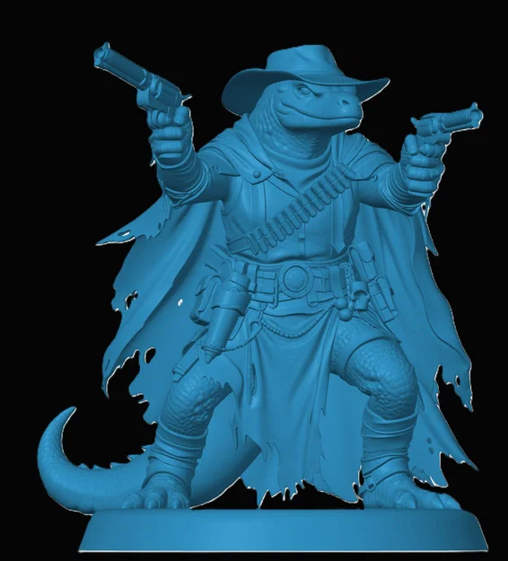 Mô hình Lizardfolk Gunslinger cho game nhập vai - Image 1