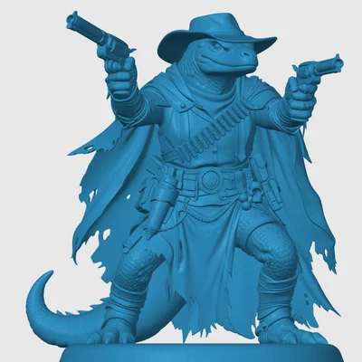 Mô hình Lizardfolk Gunslinger cho game nhập vai