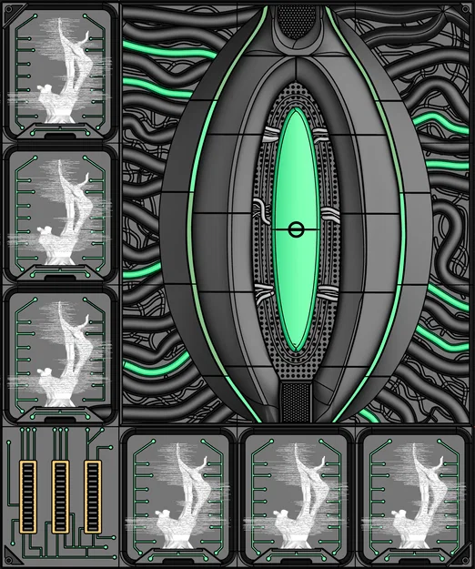 Chambre 017 - Tác phẩm điêu khắc treo tường in 3D phong cách Sci-fi - Image 1