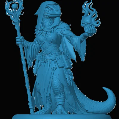 Mô hình Lizardfolk Warlock cho game RPG