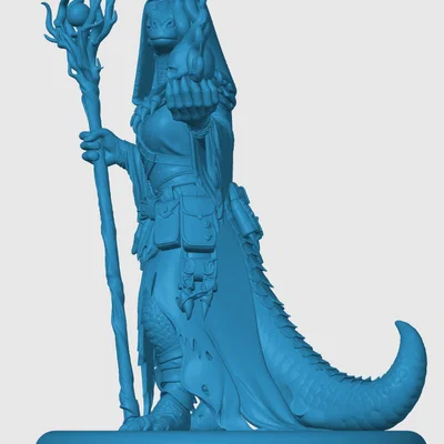 Mô hình Lizardfolk Warlock cho game RPG