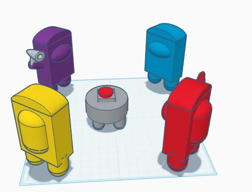 Mô hình 3D Among Us: 4 nhân vật và bàn họp khẩn cấp ấn tượng - Image 1