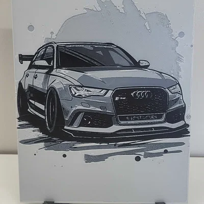 Mô hình tranh in HueForge Audi