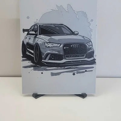 Mô hình tranh in HueForge Audi