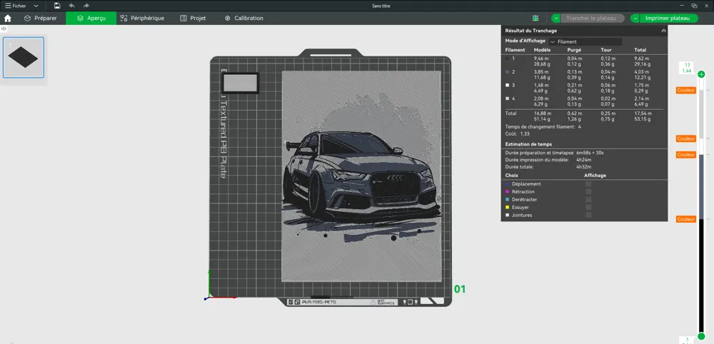 Mô hình tranh in HueForge Audi - Image 3