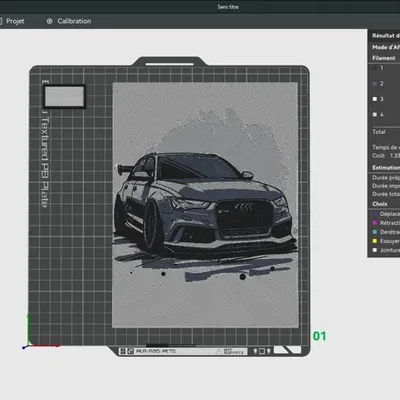 Mô hình tranh in HueForge Audi