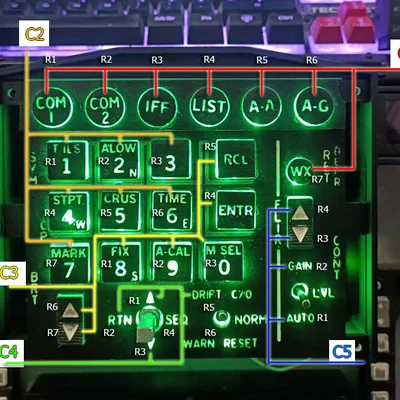ICP V2 Baclight cho mô phỏng buồng lái F-16