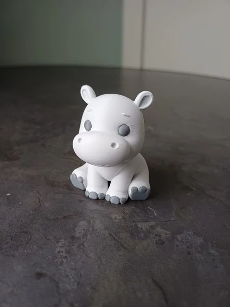Mô hình 3D chú hà mã mini siêu đáng yêu để bàn - Image 1
