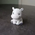 Mô hình 3D chú hà mã mini siêu đáng yêu để bàn - Thumbnail 1