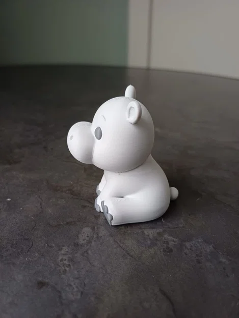 Mô hình 3D chú hà mã mini siêu đáng yêu để bàn - Image 2