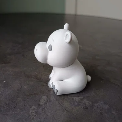 Mô hình 3D chú hà mã mini siêu đáng yêu để bàn
