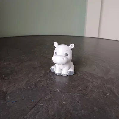 Mô hình 3D chú hà mã mini siêu đáng yêu để bàn
