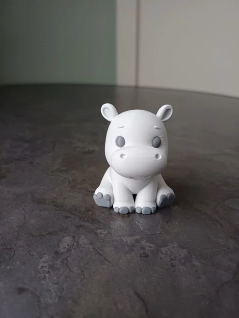 Mô hình 3D chú hà mã mini siêu đáng yêu để bàn - Image 5