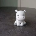 Mô hình 3D chú hà mã mini siêu đáng yêu để bàn - Thumbnail 5