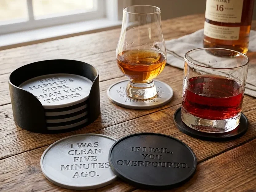 Bộ đế lót ly + Khay đựng (Có thể tùy chỉnh thiết kế) - Image 1