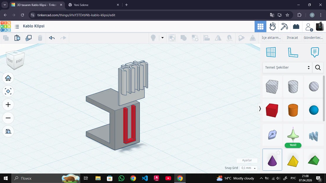 Giá kẹp dây cáp Type-C (Dành cho bàn dày 20mm) - Image 1