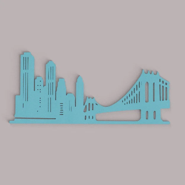 Mô hình Đường chân trời thành phố hiện đại với cây cầu - Image 1