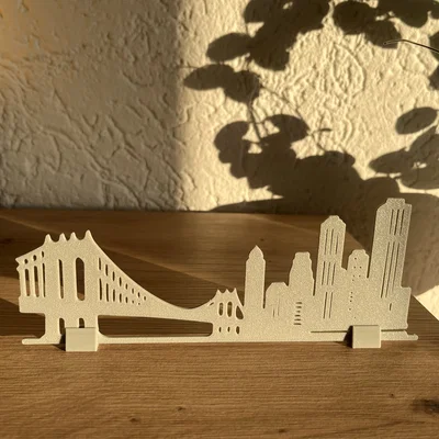 Mô hình Đường chân trời thành phố hiện đại với cây cầu