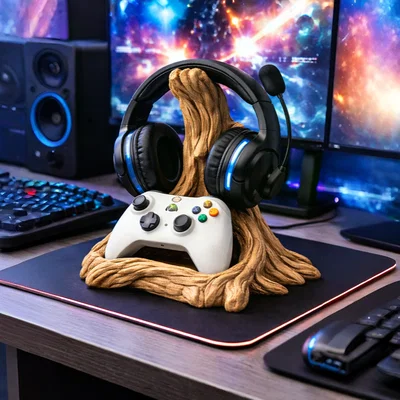 Giá đỡ tay cầm và tai nghe gaming hình rễ cây