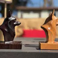 Mô hình tượng trang trí 3D đầu chó Corgi và Husky