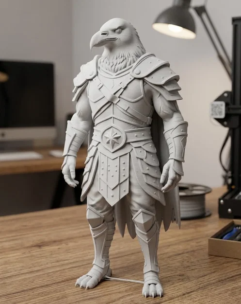 Mô hình 3D Chiến binh Quạ (Raven Warrior) đầy uy phong - Image 1