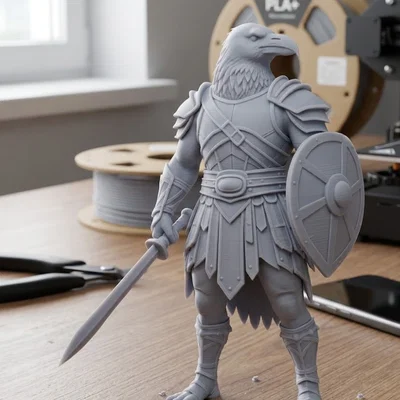 Mô hình chiến binh quạ (Raven Warrior) in 3D đầy dũng mãnh