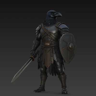 Mô hình chiến binh quạ (Raven Warrior) in 3D đầy dũng mãnh