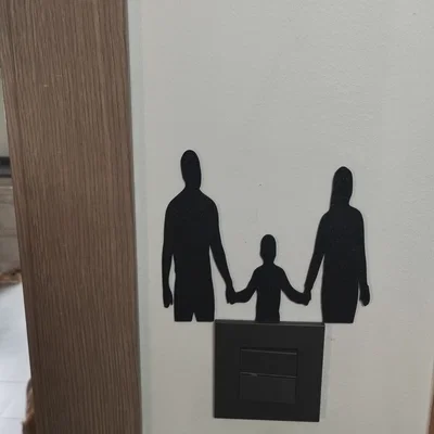 Mô hình trang trí Silhouette gia đình (familia) in 3D đẹp mắt