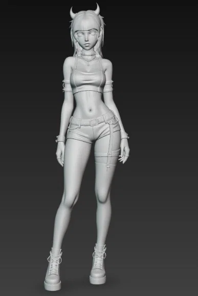 Mô hình 3D nhân vật nữ Emo quyến rũ có sừng (Sexy Emo Girl With Horns) - Image 2