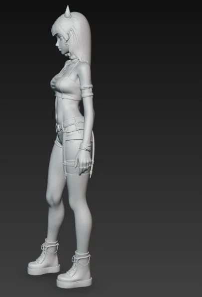 Mô hình 3D nhân vật nữ Emo quyến rũ có sừng (Sexy Emo Girl With Horns) - Image 3