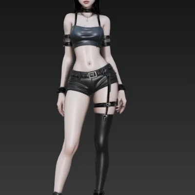 Mô hình 3D nhân vật nữ Emo quyến rũ có sừng (Sexy Emo Girl With Horns)