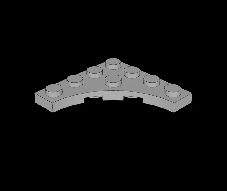 Tấm lắp ghép 4x4 tương thích Lego với đường cắt cung tròn (STL) - Image 1