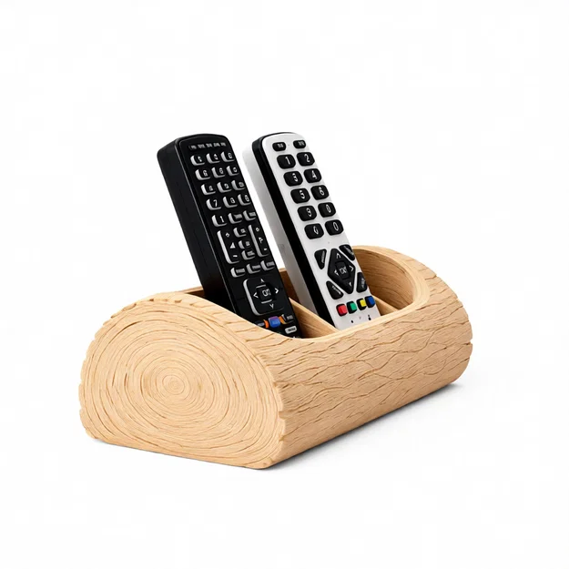 Ống Đựng Remote Hình Khúc Gỗ Rustic - Image 2