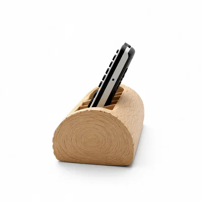 Ống Đựng Remote Hình Khúc Gỗ Rustic