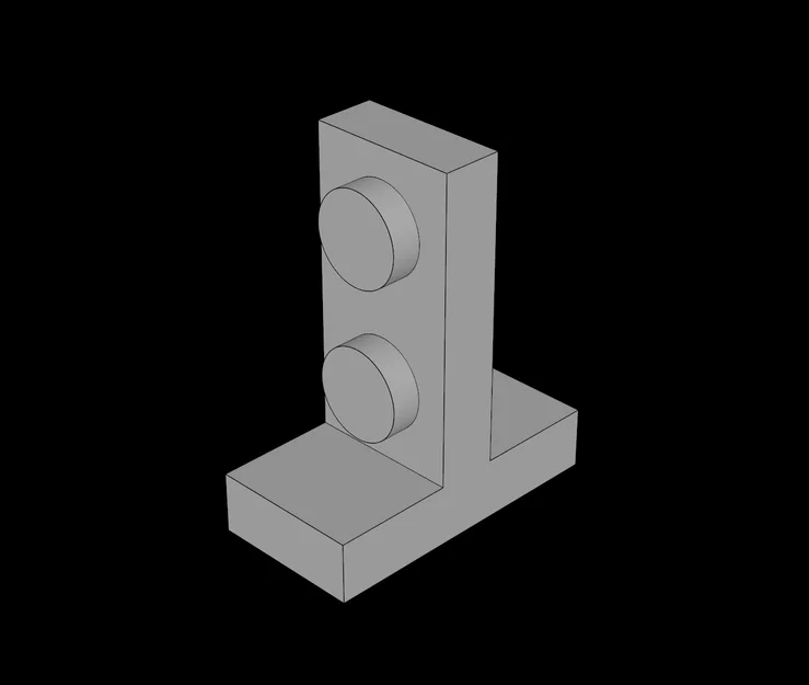 Khớp nối Bracket 2x1 tương thích Lego (4585.dat) in 3D - Image 1