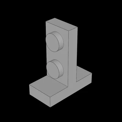 Khớp nối Bracket 2x1 tương thích Lego (4585.dat) in 3D