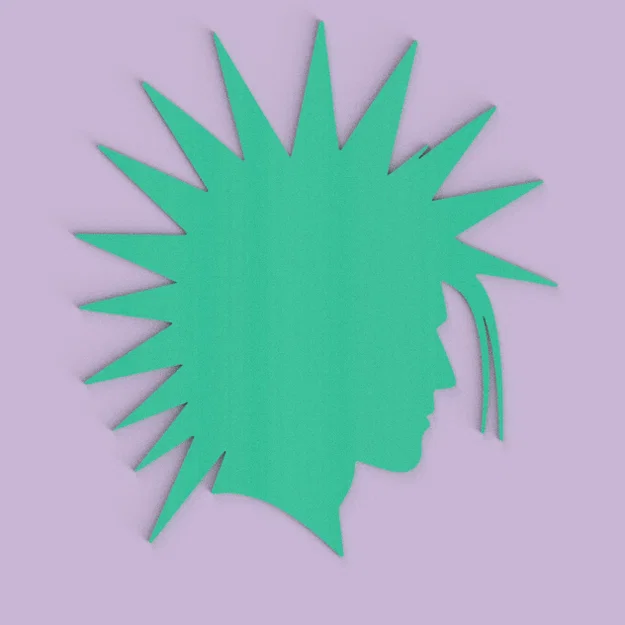 Hình Bóng Đầu Người Phong Cách Punk (Punk Head Silhouette) - Image 1