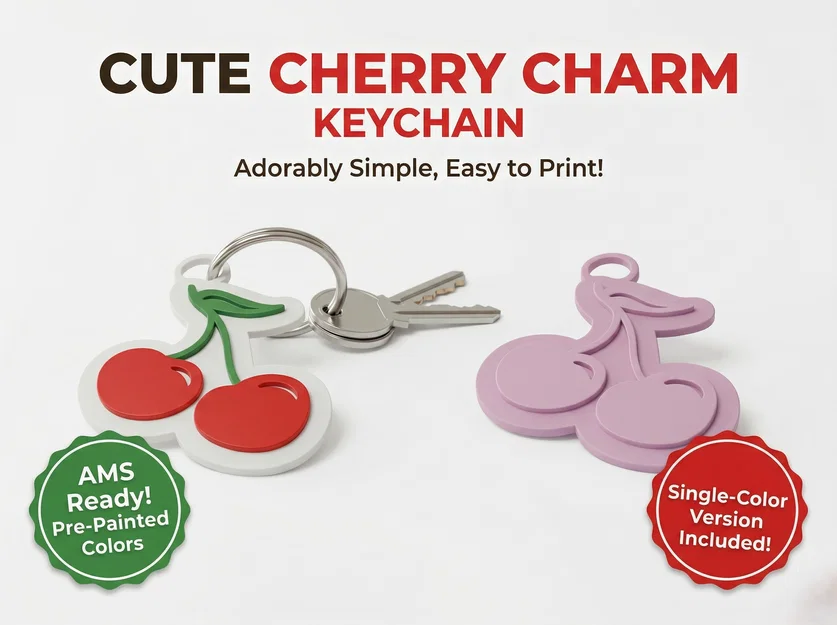 Móc khóa hình quả Cherry cho máy in AMS - Image 1