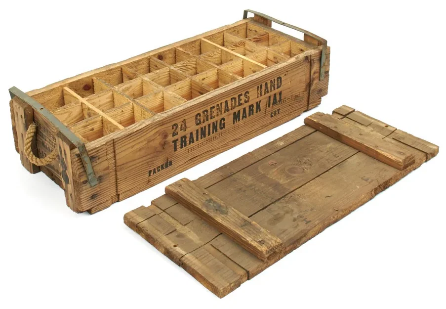 Hộp gỗ đựng lựu đạn MK1A1 thời Thế chiến II (tỉ lệ 1/6) - Image 5