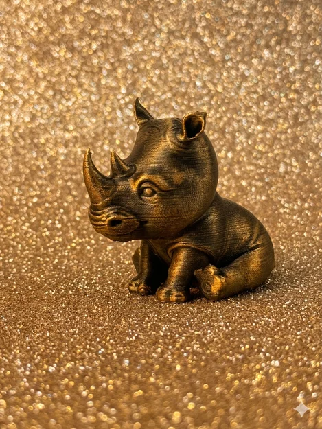 Tê Giác Chibi Kim Loại – Bản in nhỏ không cần support - Image 2
