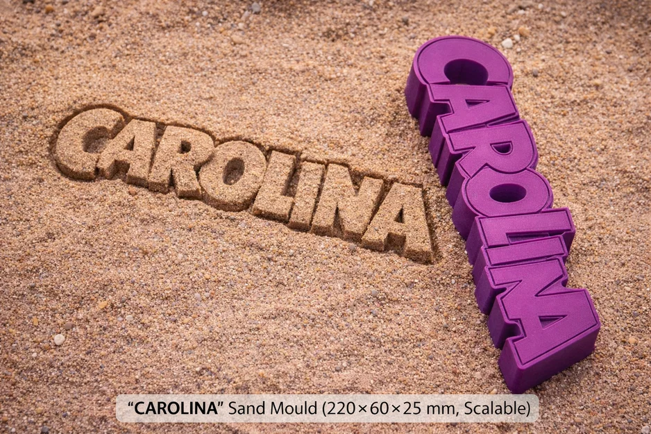 Khuôn in cát 3D “Carolina” (220×60×25 mm, có thể tùy chỉnh kích thước) - Image 1