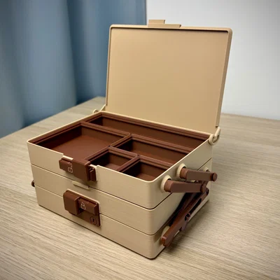 Hộp Đựng Tilt Box Organizer | Gridfinity 4x3 | Khóa Trượt