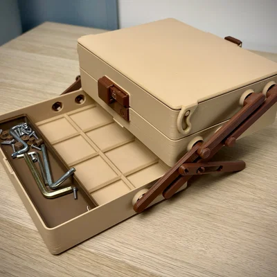 Hộp Đựng Tilt Box Organizer | Gridfinity 4x3 | Khóa Trượt