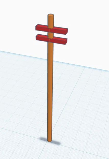Mô hình cột điện thoại 3D đơn giản (Simple Telephone Pole) - File STL - Image 1